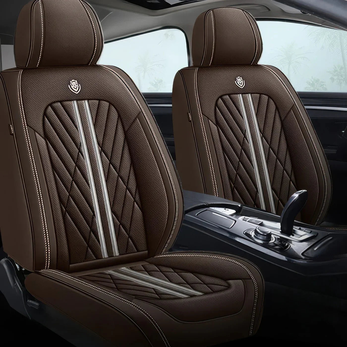 ForgeSeat Coffee Waterproof Car Seat Covers | Front Pair