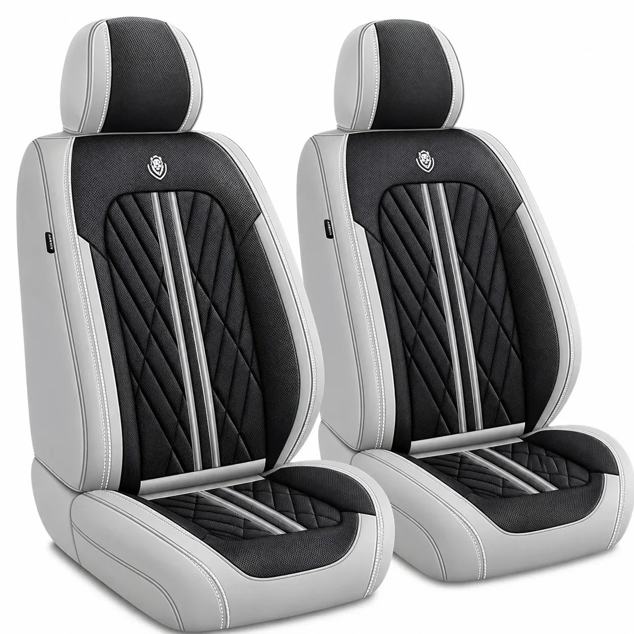 ForgeSeat Grey & Black Waterproof Car Seat Covers | Front Pair