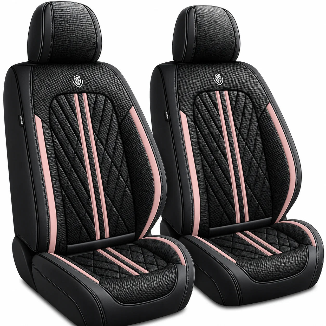 ForgeSeat Black & Pink Waterproof Car Seat Covers | Front Pair