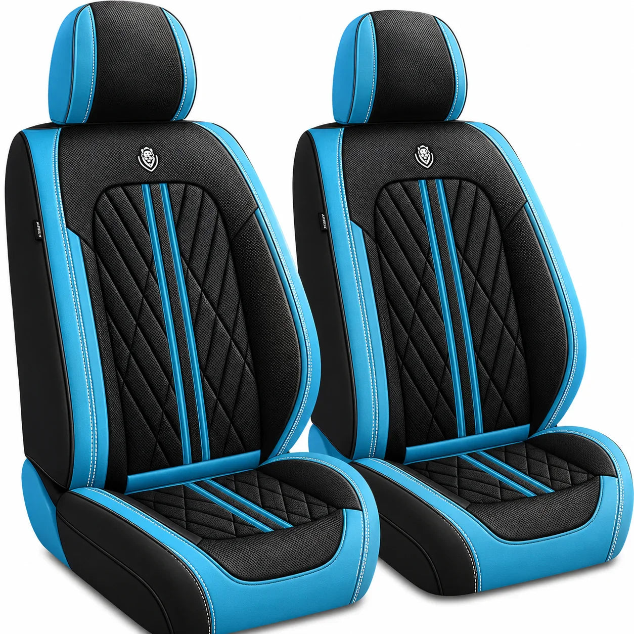 ForgeSeat Blue & Black Waterproof Car Seat Covers | Front Pair