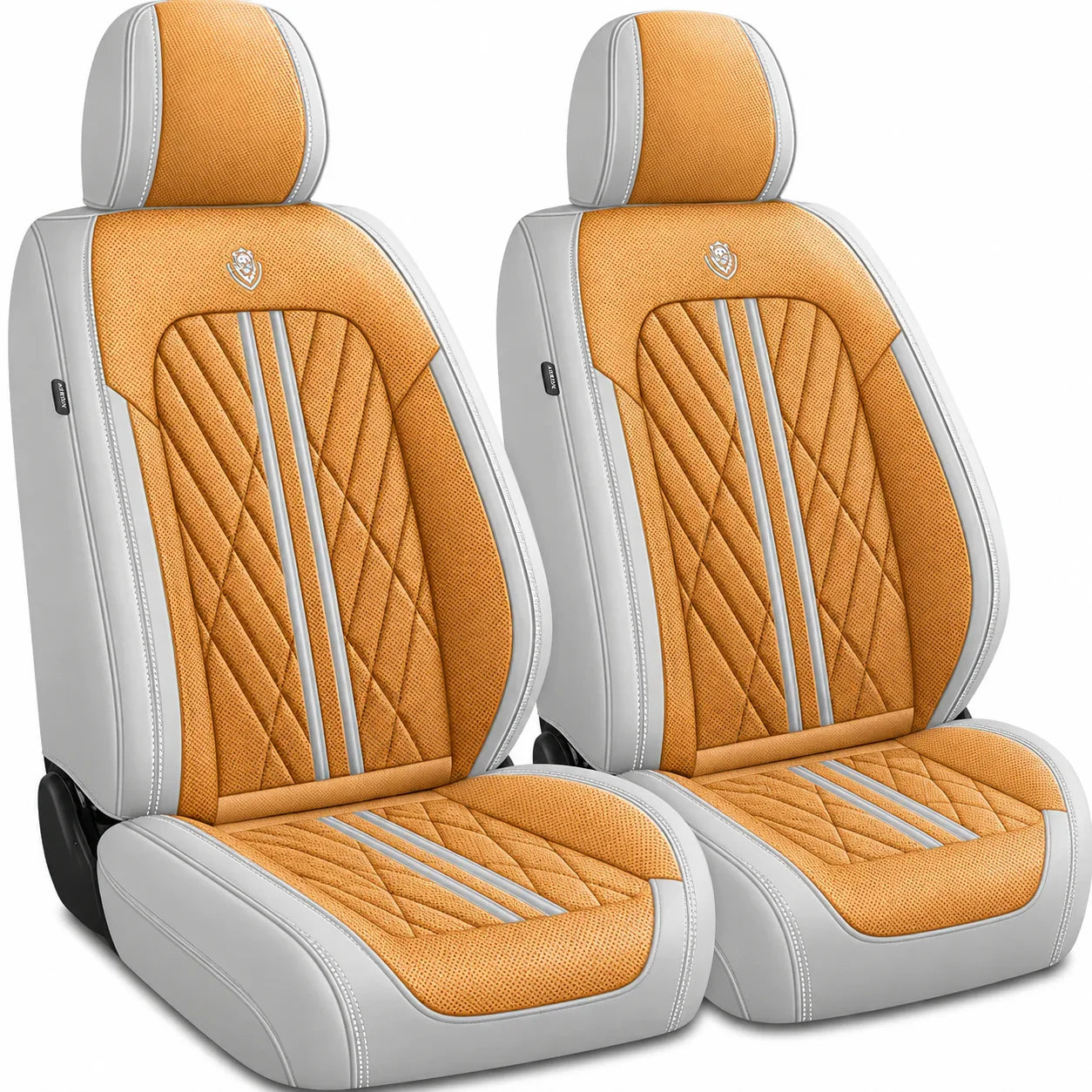 ForgeSeat Yellow & Grey Waterproof Car Seat Covers – Front Pair