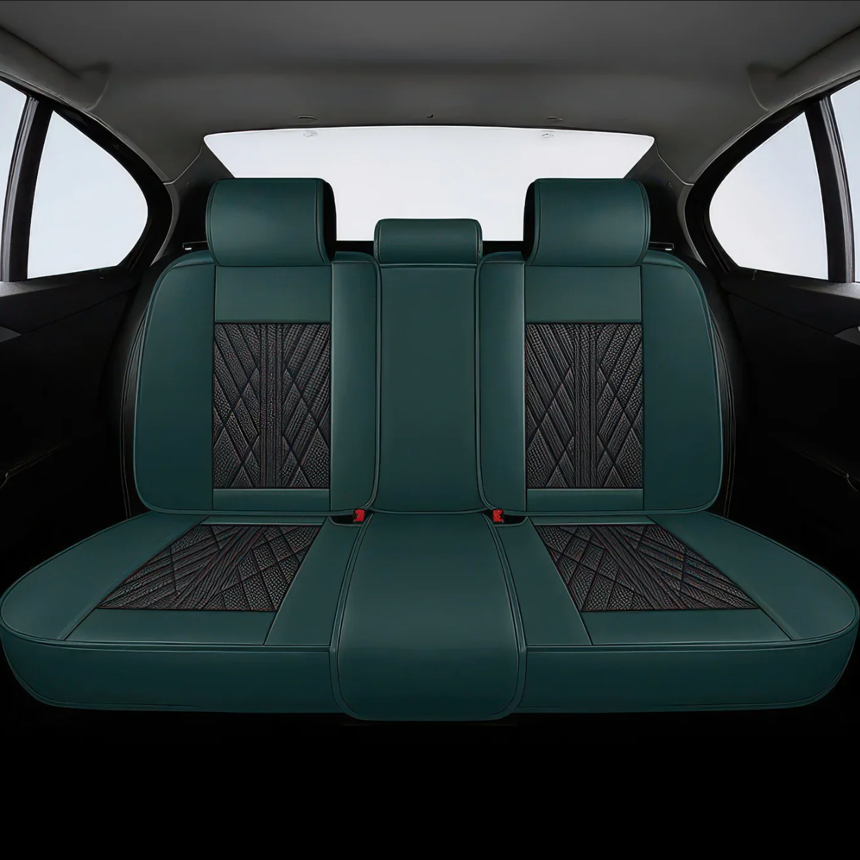 ForgeSeat Green & Black Waterproof Car Seat Covers | Front Pair