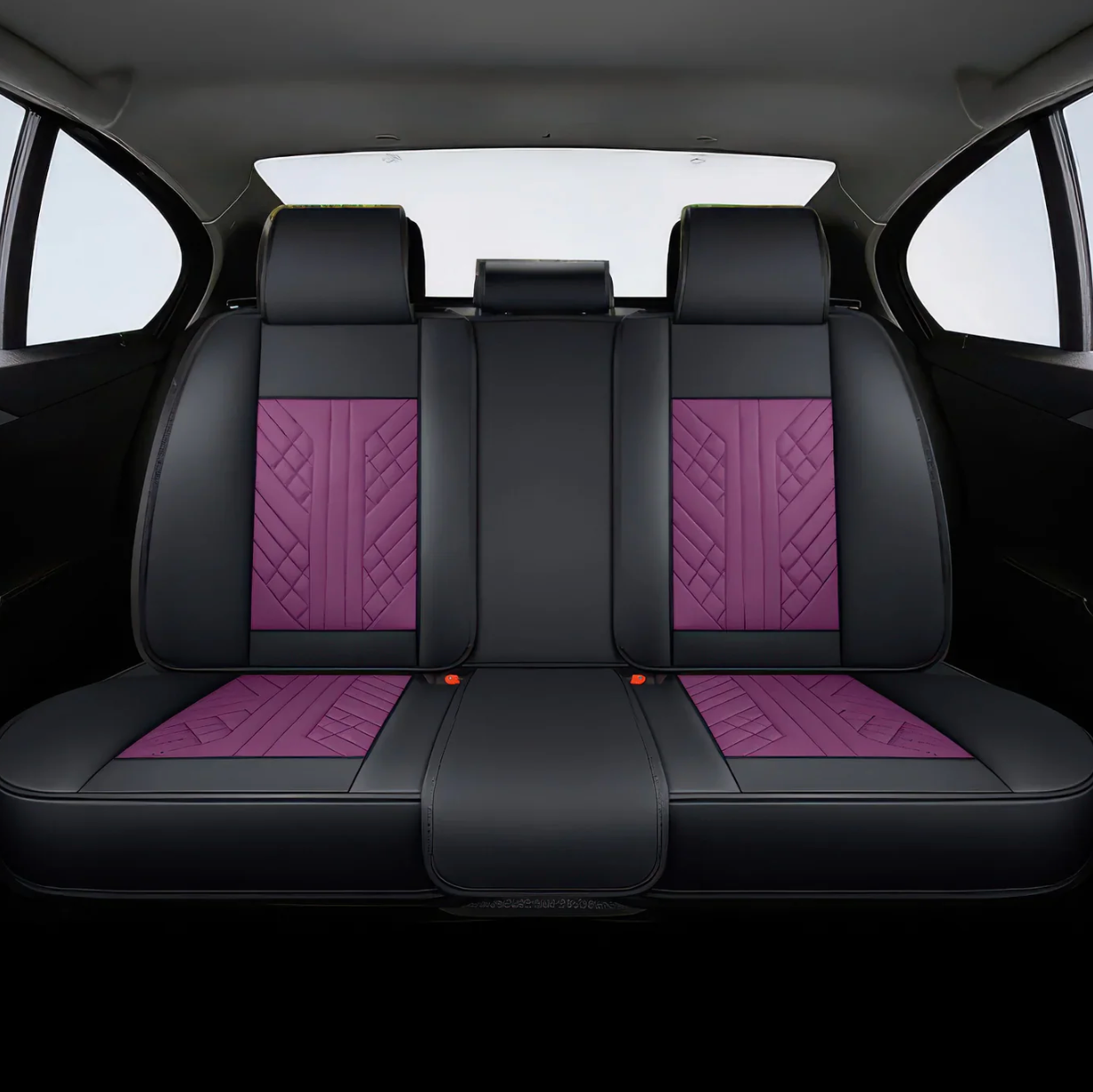 ForgeSeat Purple & Black Waterproof Car Seat Covers | Front Pair