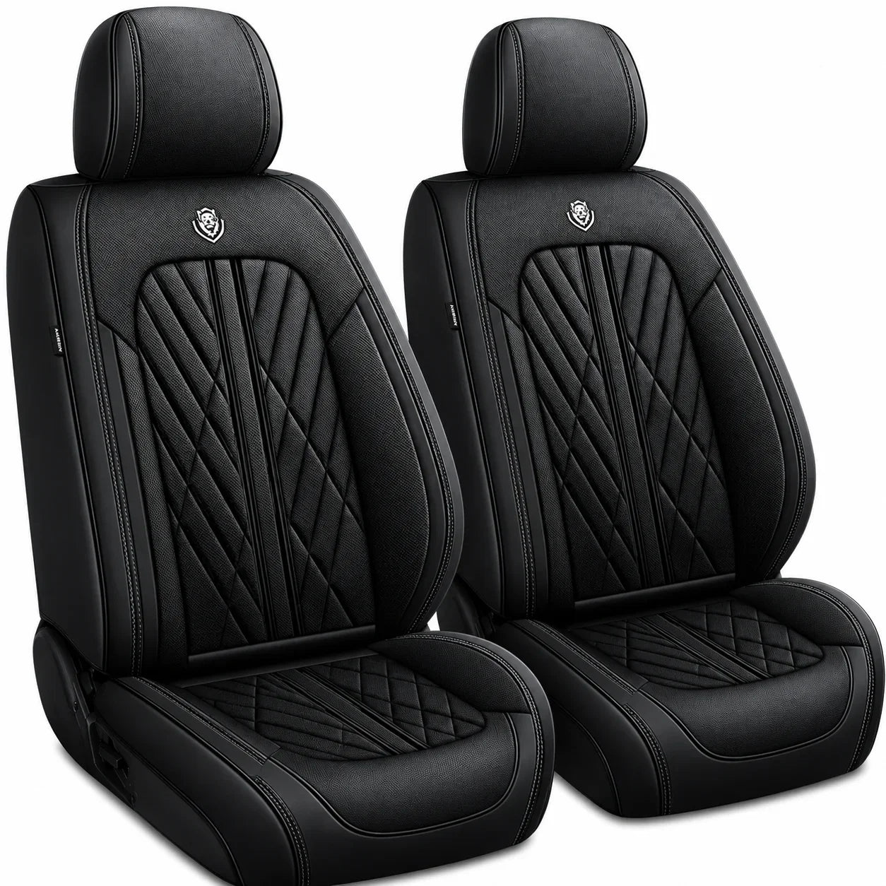 ForgeSeat Black Waterproof Car Seat Covers | Front Pair