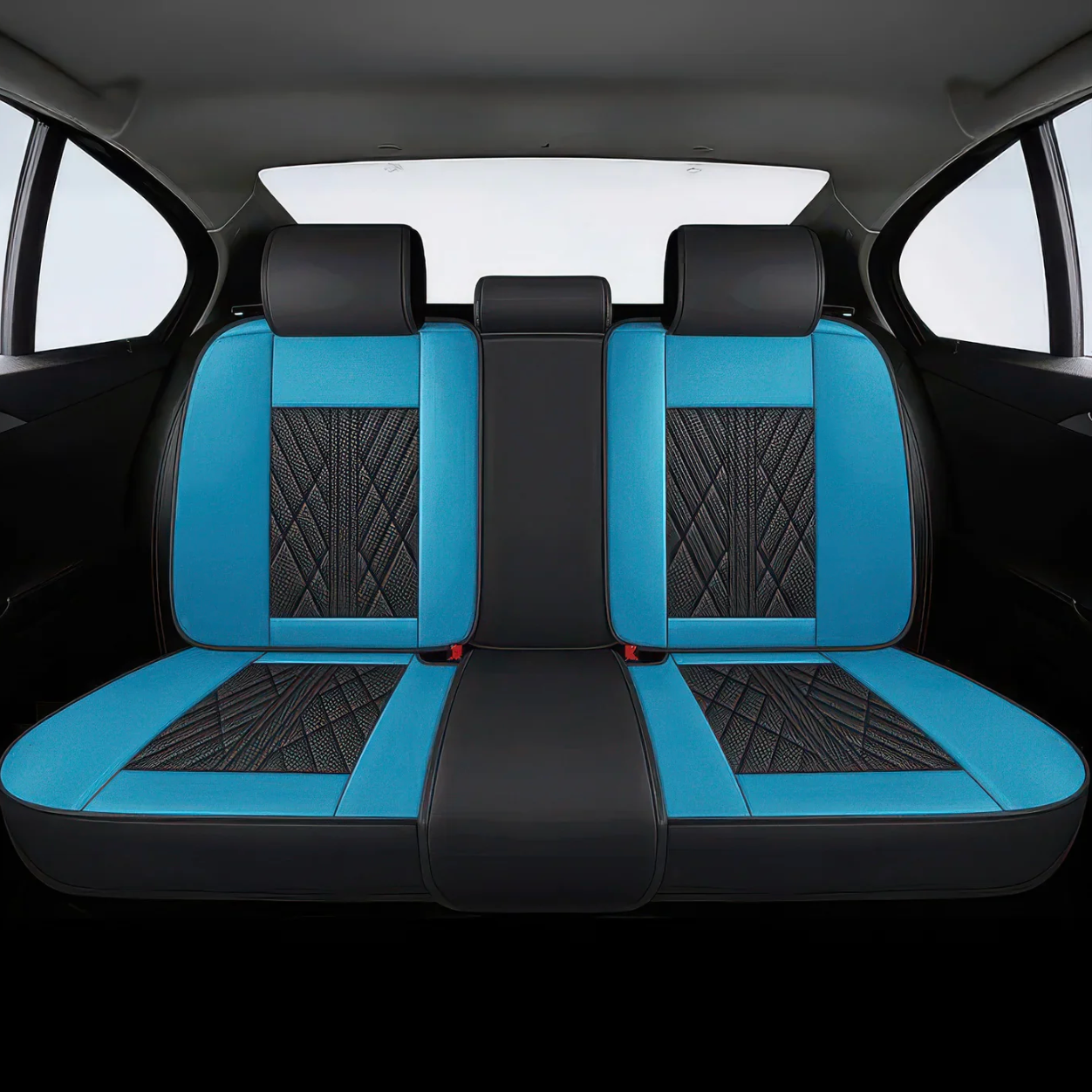 ForgeSeat Blue & Black Waterproof Car Seat Covers | Front Pair