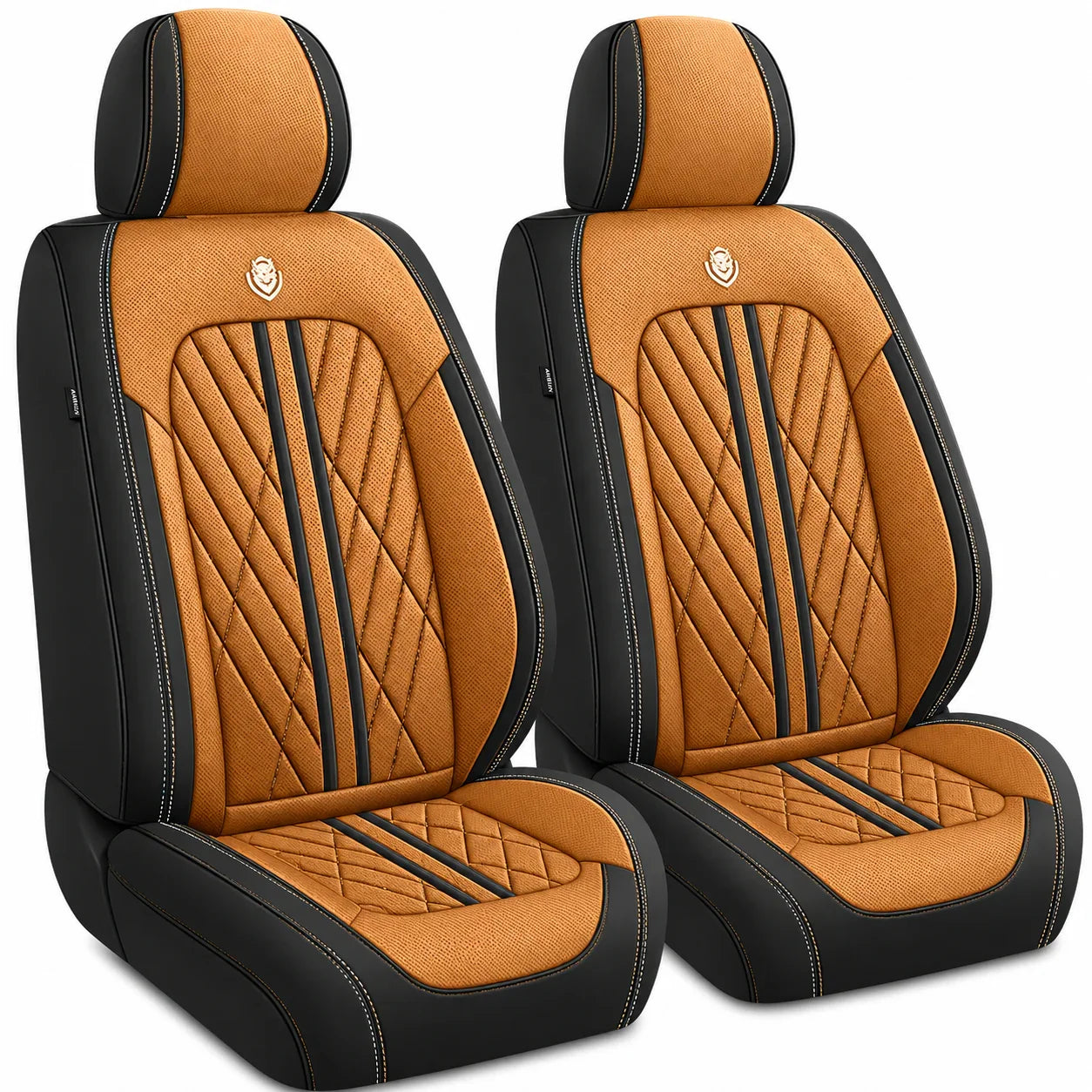 ForgeSeat Brown & Black Waterproof Car Seat Covers | Front Pair