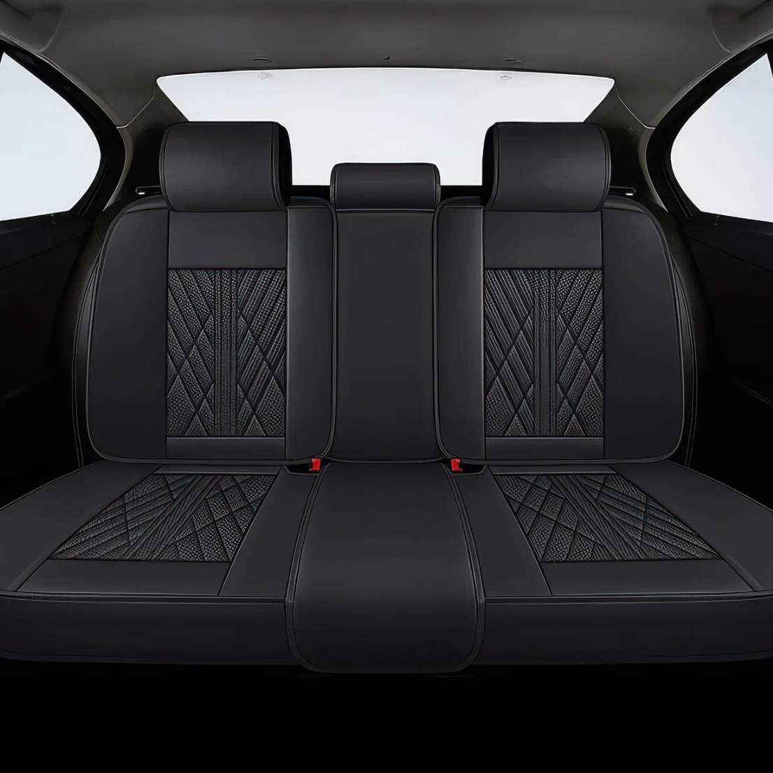 ForgeSeat Black & Red Waterproof Car Seat Covers | Front Pair