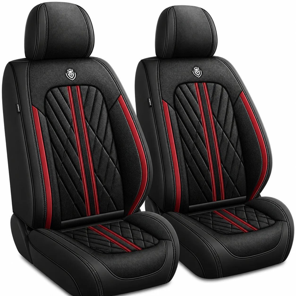 ForgeSeat Black & Red Waterproof Car Seat Covers | Front Pair