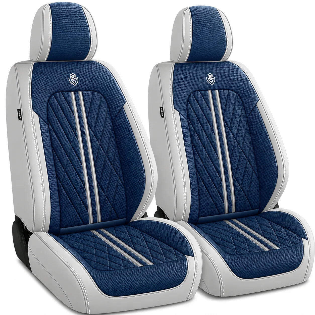 ForgeSeat Blue & Grey Waterproof Car Seat Covers | Front Pair