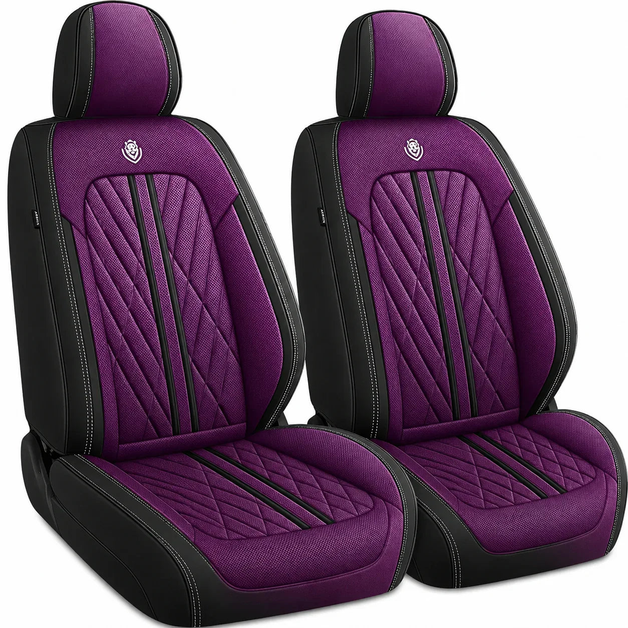 ForgeSeat Purple & Black Waterproof Car Seat Covers | Front Pair