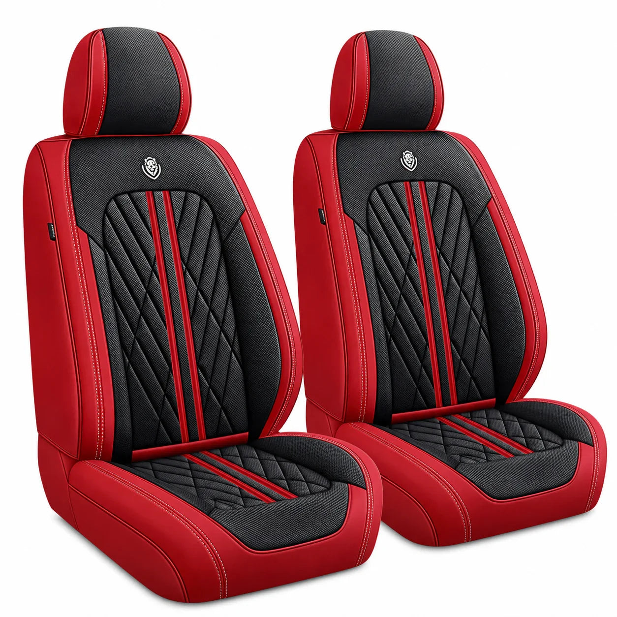ForgeSeat Red & Black Waterproof Car Seat Covers | Front Pair