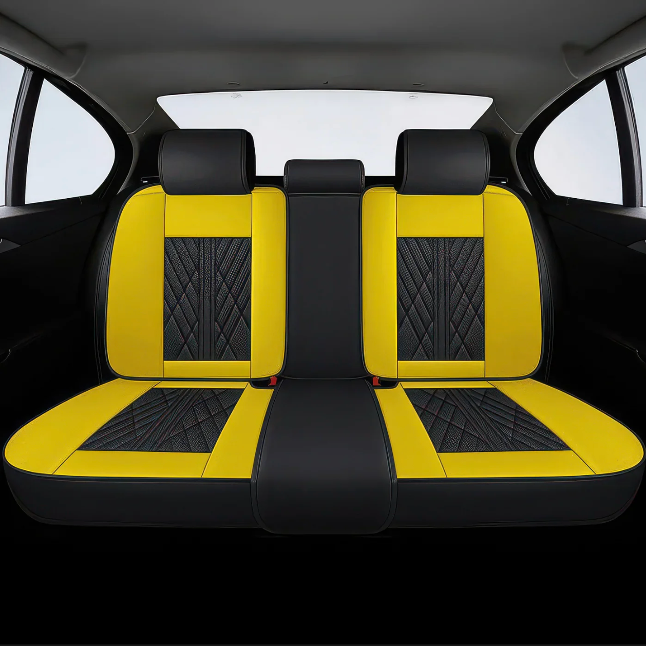 ForgeSeat Black & Yellow Waterproof Car Seat Covers | Front Pair